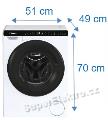 MINI pračka Haier HW 50BP 12 307, výška 70cm, šíře 51cm